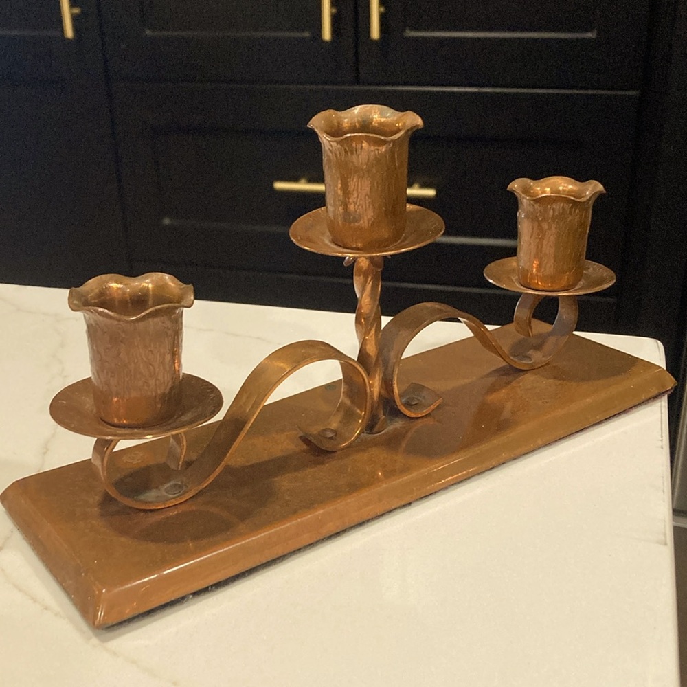 Vintage copper candle holder